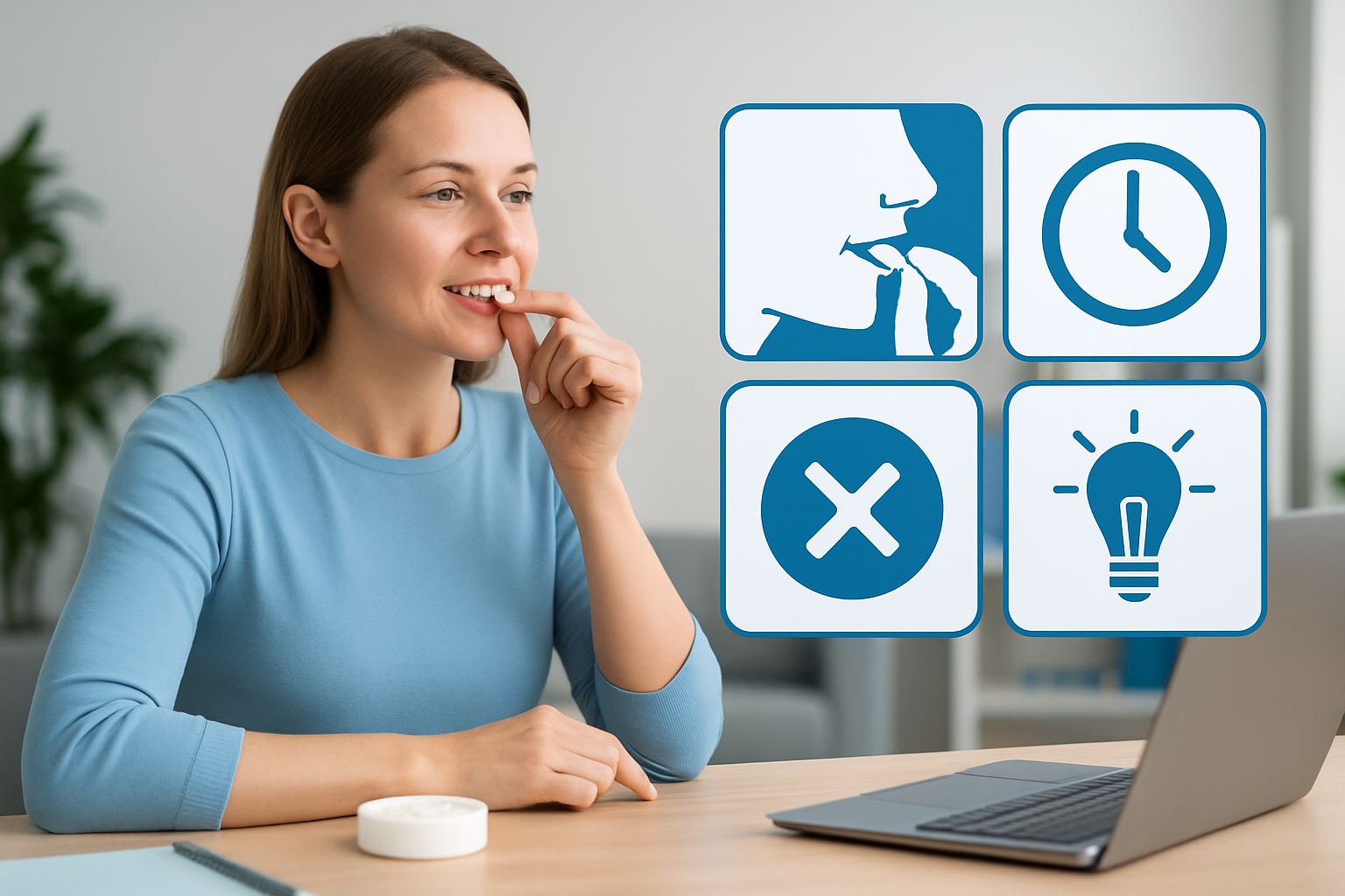 Illustration zur korrekten Platzierung und Anwendung von Nikotinbeuteln