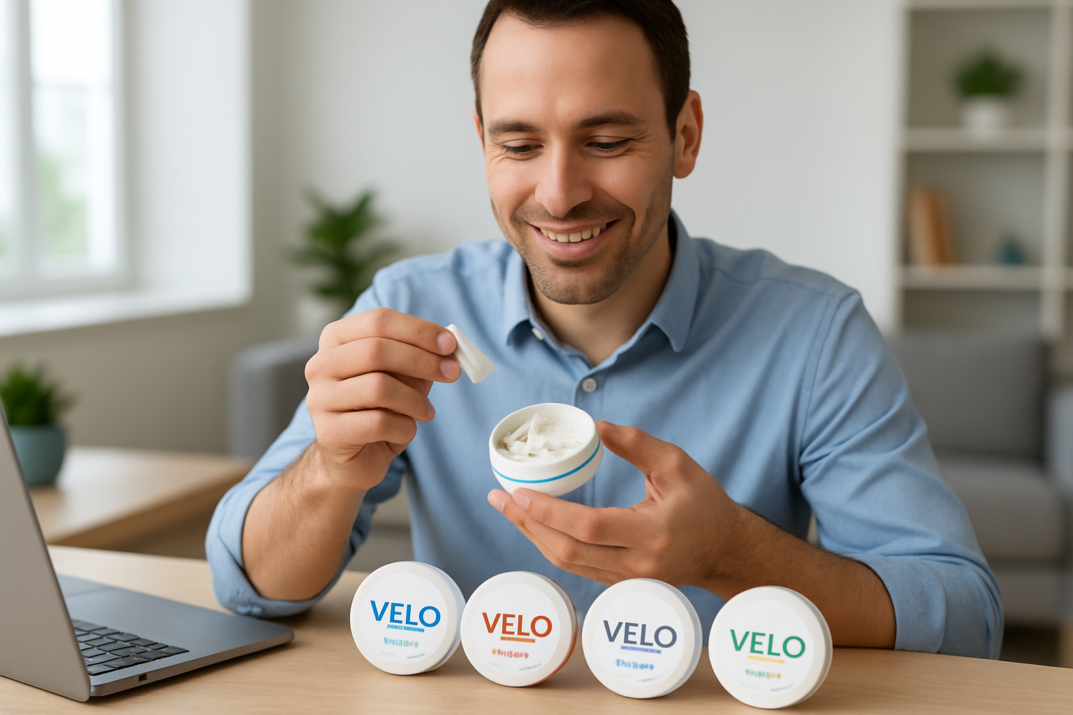 Verschiedene Velo Nikotinbeutel Dosen in unterschiedlichen Sorten und Stärken